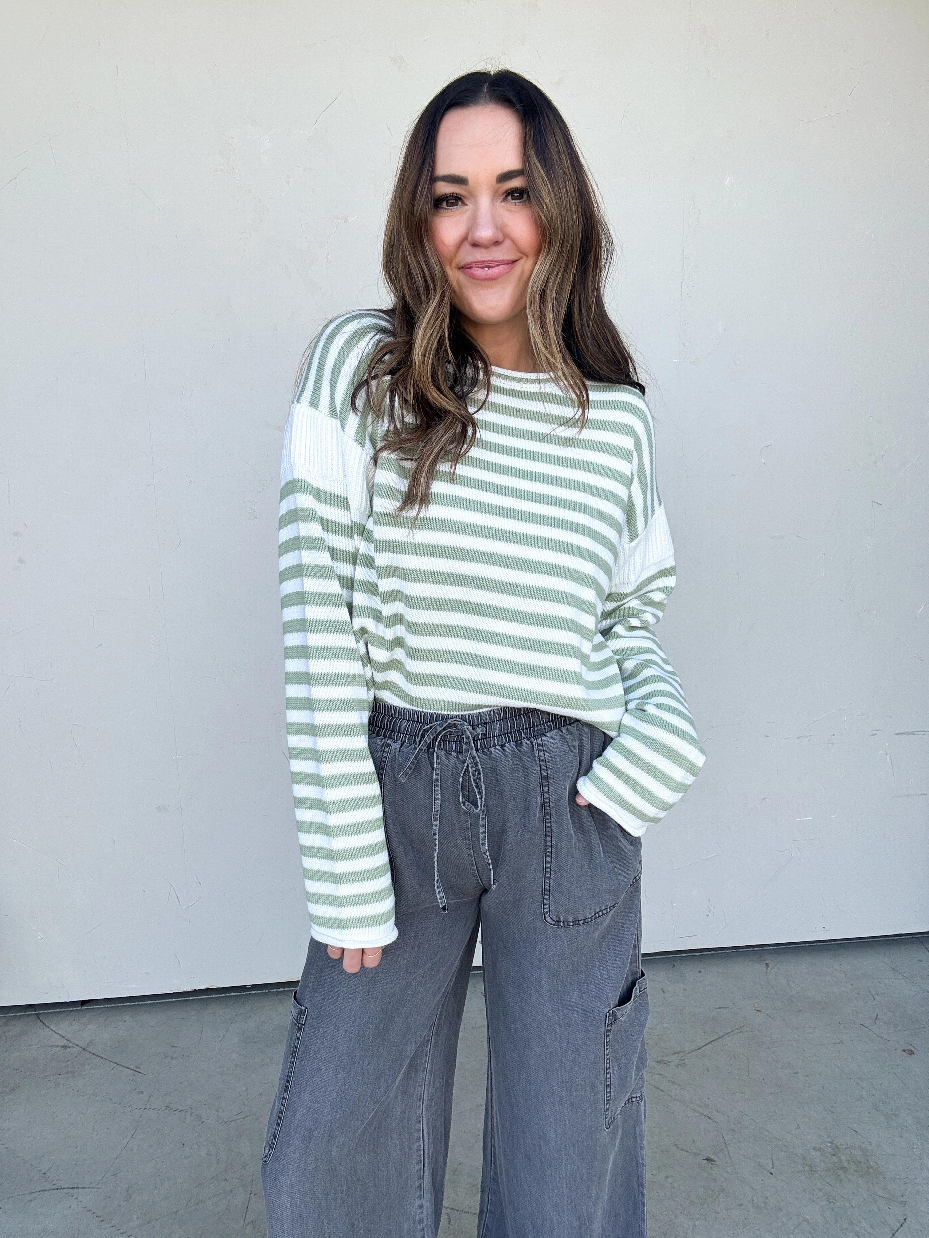 Washed Black Wide Leg Drawstring Pant - Image 7