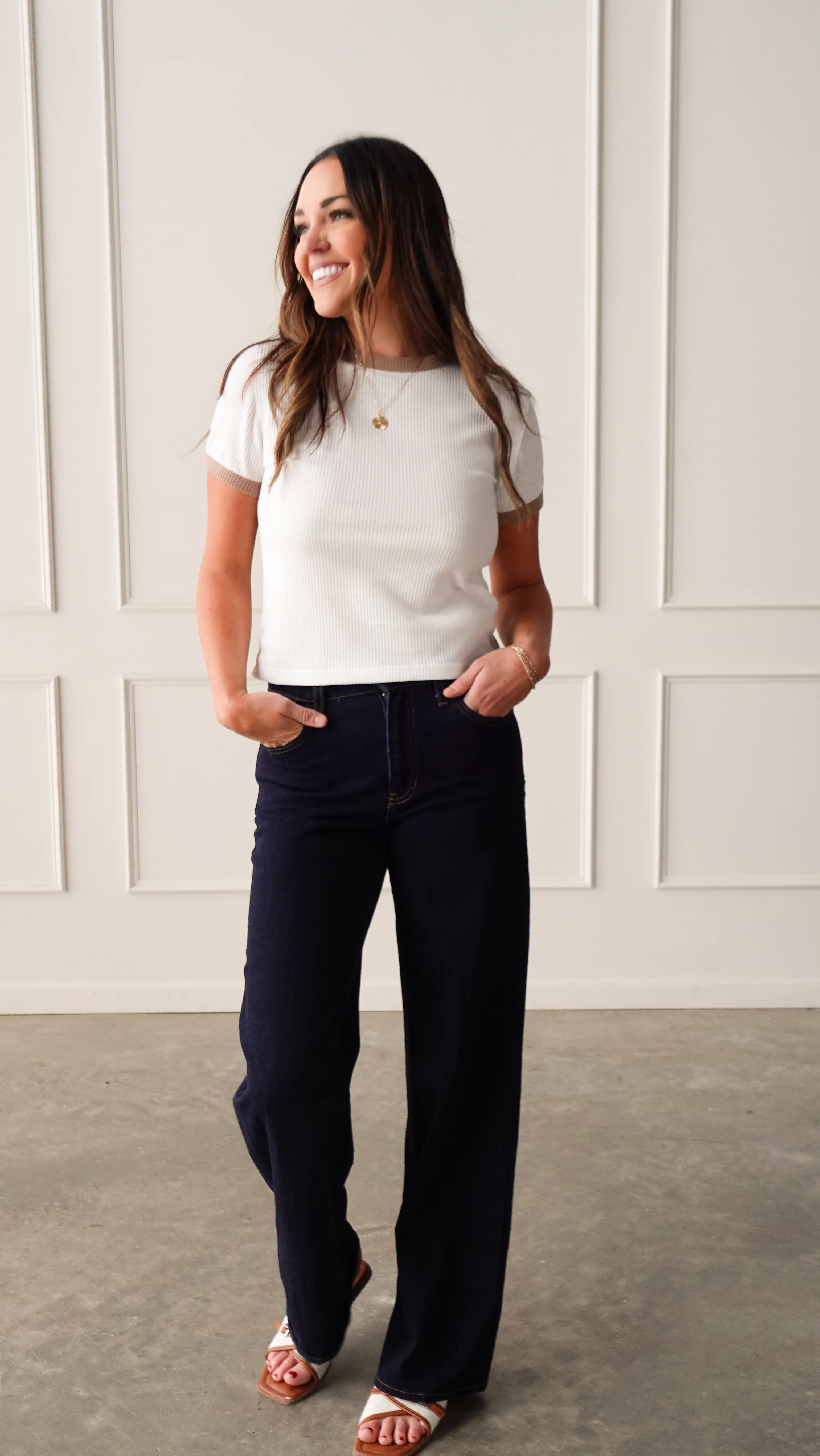 White/Mocha Waffle Tee - Image 5
