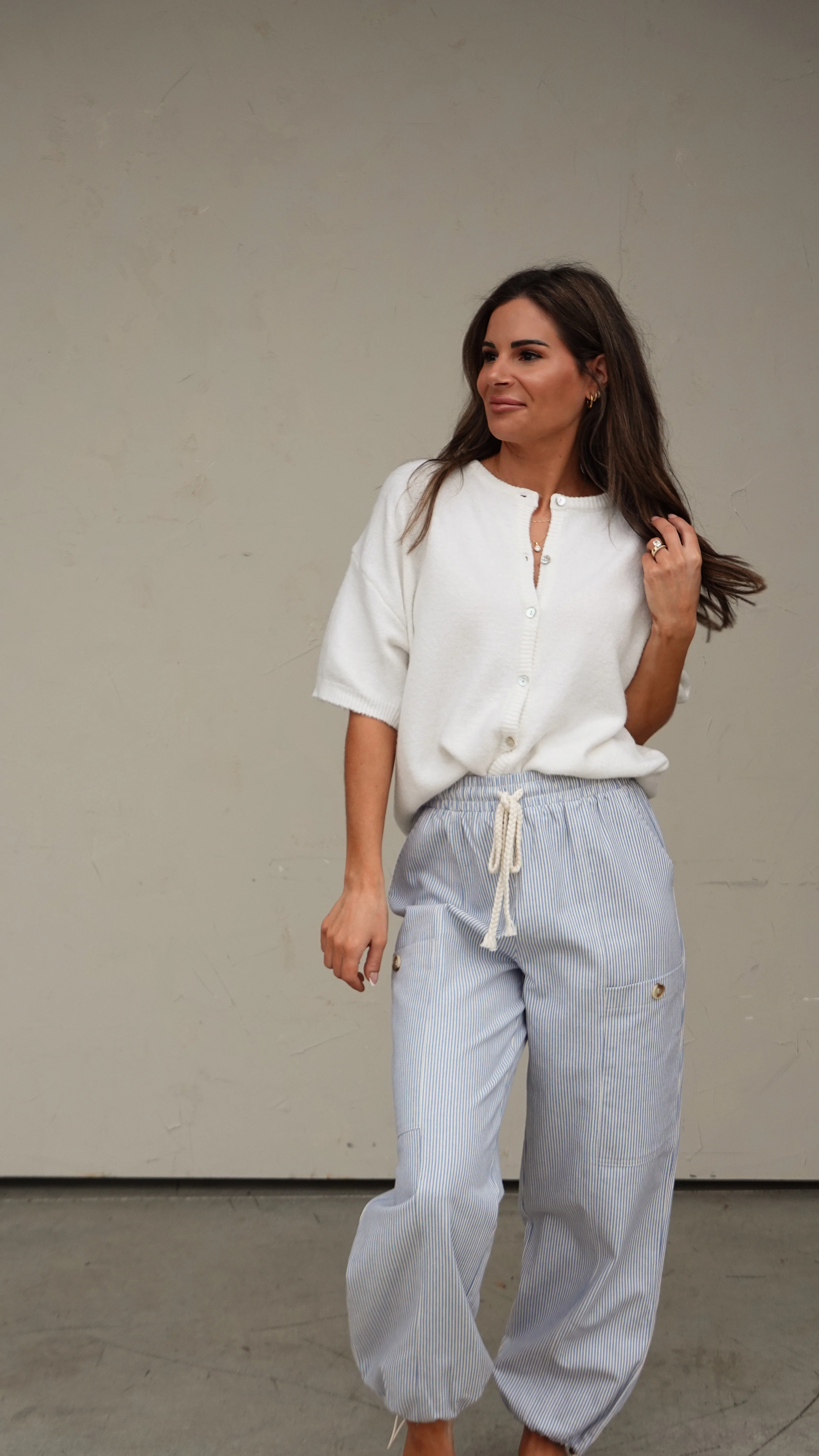 White Short-Sleeve Cardigan - Image 5