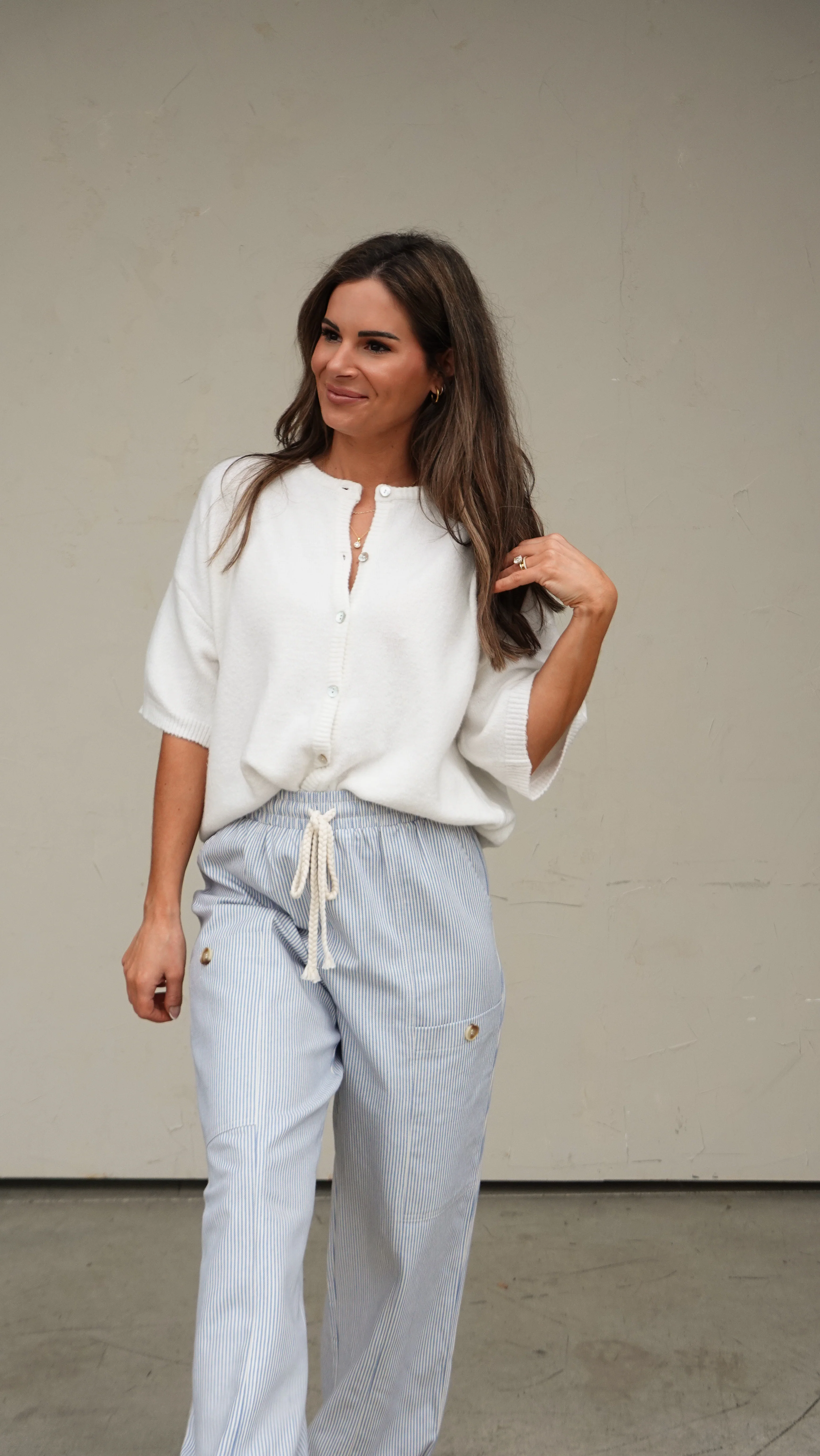 White Short-Sleeve Cardigan - Image 6