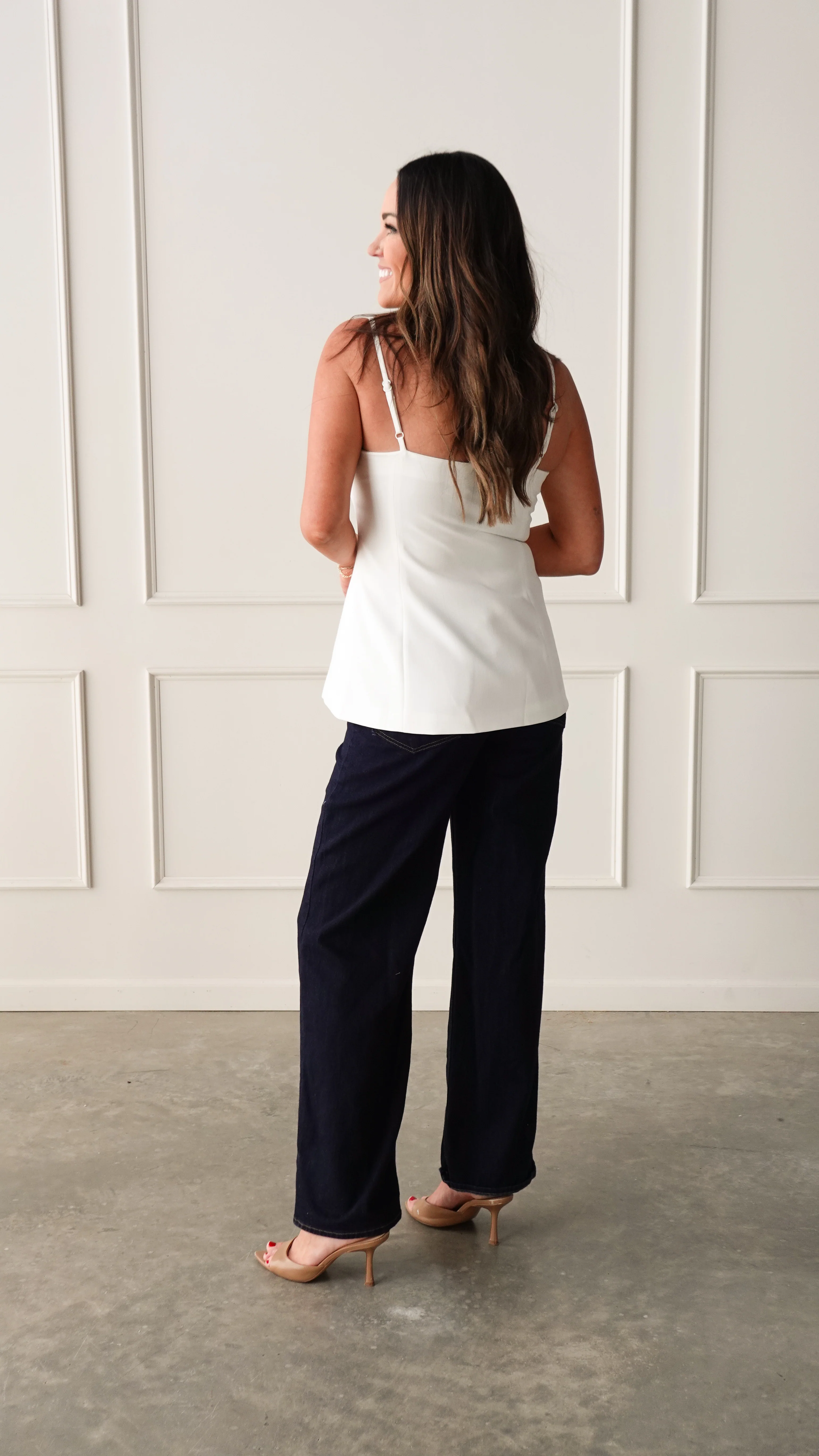 White Top with Gold Button Detail - Image 6