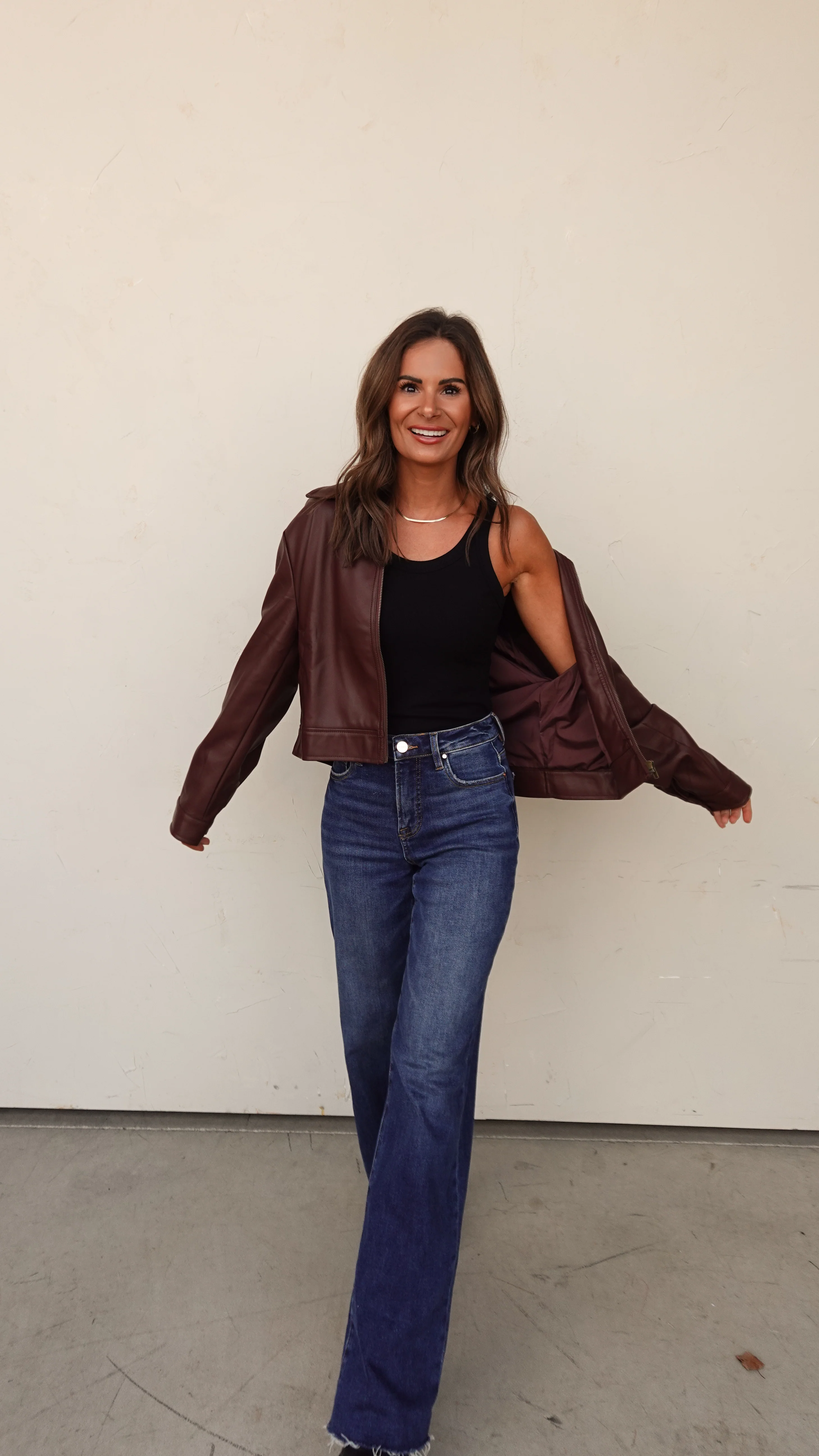 Wine Relaxed Faux Leather Jacket - Image 5
